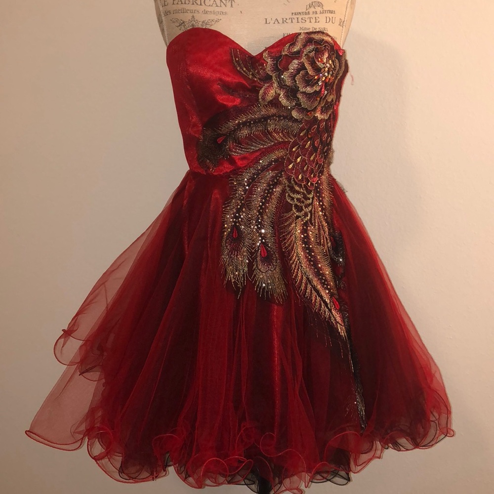 Red & Gold Party Dress